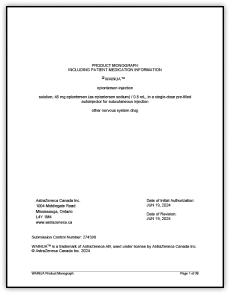WAINUA Product Monograph